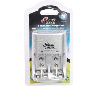 TUSCan TG003 BATTERY CHARGER FOR AA/AAA/9V Ni-MH/Ni-Cd BATTERIES  Camera Battery Charger(Silver)