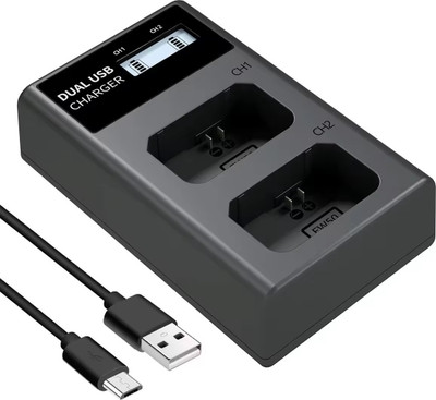Simpex NP-FZ100 Dual Slot (C type and Micro USB) LCD  Camera Battery Charger(Black)