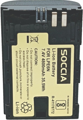 SOCCIA LP-E6 Lithium-ion Rechargeable Camera Battery  Camera Battery Charger(Black)