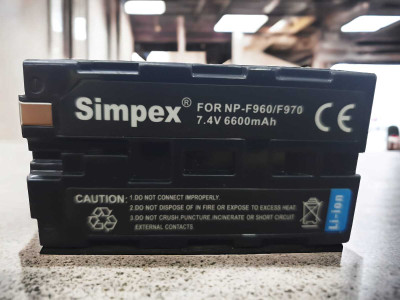 Simpex 6600mAh Secondary Rechargeable Lithium Ion Camera Battery for F960 F970  Camera Battery Charger(Black)