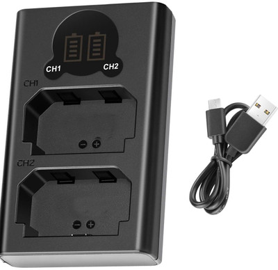 Camstuffs NP-Fw-50 Dual USB ultra fast with LCD display  Camera Battery Charger(Black)