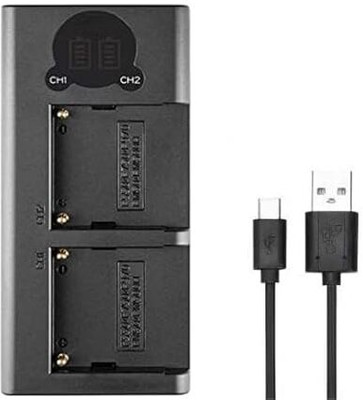 Picmaa Fz100 dual type c ultra fast charger with LCD display for  Camera Battery Charger(Black)