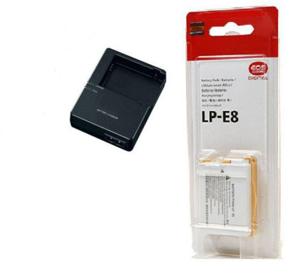 Picmaa LP-E8 camera Charger with battery for T3i, T4i, T5i, EOS 600D, 550D, 650D,LC-E8E  Camera Battery Charger(Black)