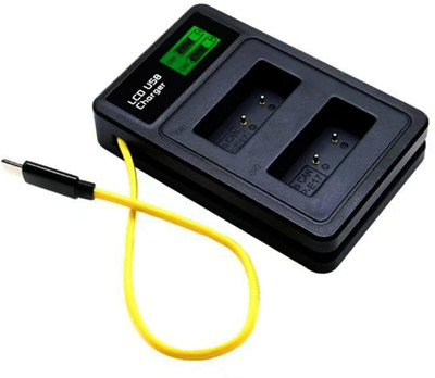 Power Smart DMW-BLC12 DMW-BLC12PP Dual USB Charger with LCD Display for Panasonic DMC-G85  Camera Battery Charger(Black)