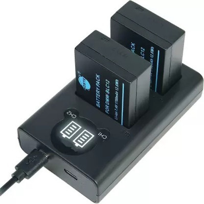 digiclicks Dual Fast USB Camera With LCD Display  Camera Battery Charger(Black)