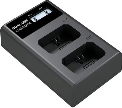 Simpex EN-EL15 Dual Slot (C type and Micro USB) LCD  Camera Battery Charger(Black)