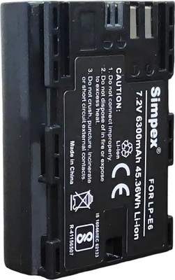 Simpex LP-E6 6300 mAh Secondary Rechargeable Battery for DSLR  Camera Battery Charger(Black)