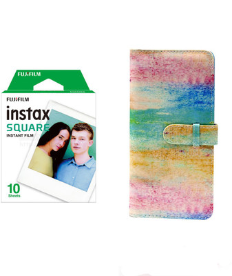 FUJIFILM Instax square 10X1 normal Instant Film With 80 sheet Rainbowalbum for square Film Roll(Yes 800 ISO Pack of 1)