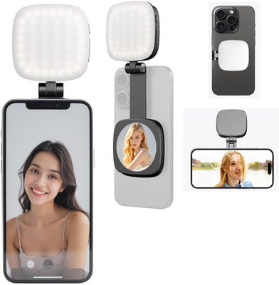 Deoxys Foldable LED Mobile Phone Filling Ring Lighting with Stand/Mirror 1 lx Camera LED Light