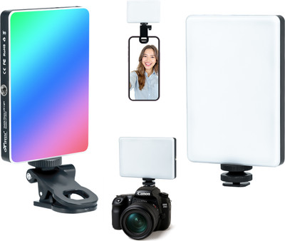 Hiffin LT-002 BLACK RGB LIGHT 1 lx Camera LED Light(Batteries Included)