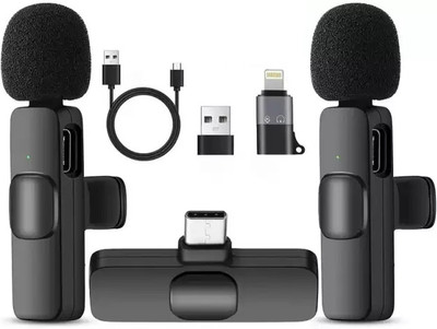 FAVSTORE Wireless Mic Set (2 Mics) | Strong Signal | For Content Creators Microphone
