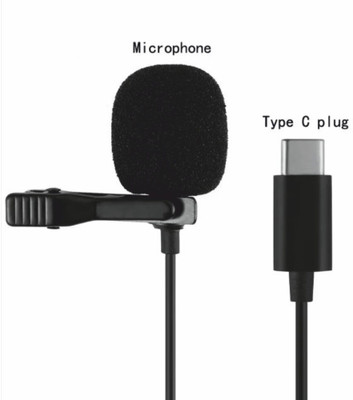 fotokina Collar MIC with Type C Port Microphone for Singing YouTube, Black Camera Microphone deal from flipkart