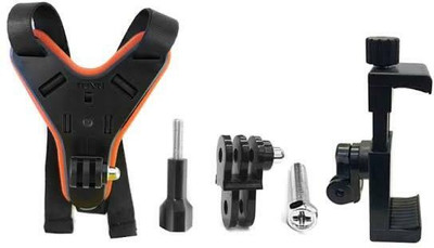 SHOWRIDE Helmet Strap Camera Mount(Black, Orange) deal from flipkart