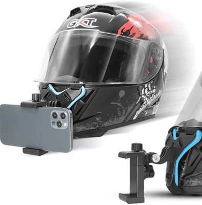 LEATHERTAKE Helmet Jaw Clamp Camera Mount(Black, Blue)