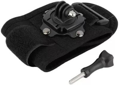 Like Star Flat Surface Strap Camera Mount(360 Degree Rotating Band Style Camera Wrist Strap Mount for Gopro SJcam Black)