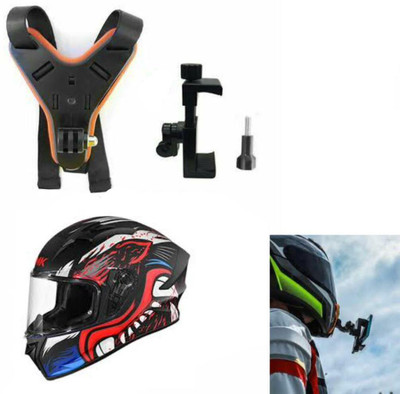 Qiisx Helmet Strap Camera Mount(Black, Orange)