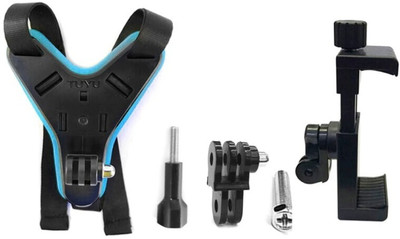 ABHINANDAN Helmet Strap Camera Mount(Black, Blue)