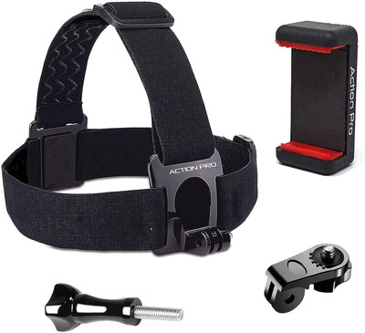 Action Pro Flat Surface Flat Placement Camera Mount(Head Strap Mount with Phone Holder Screw for Action Camera)