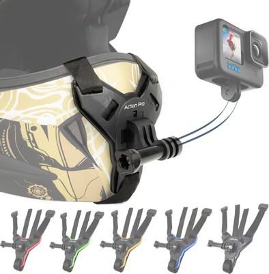 Action Pro Helmet Strap Camera Mount(Helmet Chin Mount Strap for GoPro, SJCAM, Insta360, DJI Osmo,Yi)