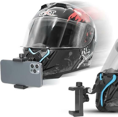 Qiisx Helmet Jaw Clamp Camera Mount(Black, Blue)