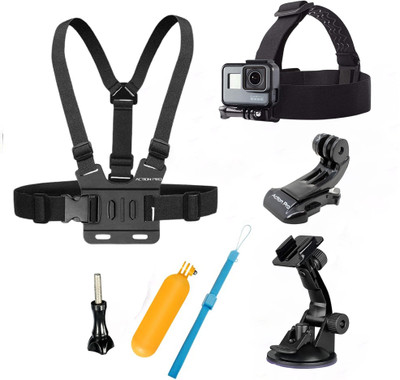 Action Pro Flat Surface Grip Camera Mount(Chest Belt Head Strap j Hook Bobber Suction Cup Compatible with GoPro SJCAM Yi)