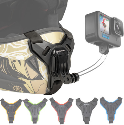 Action Pro Helmet Strap Camera Mount(Helmet Chin Mount Strap for GoPro 12 11 10 9 8 7 6 5, SJCAM, Insta360, Dji Osmo,)