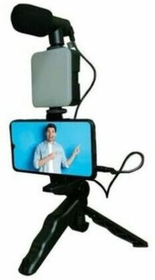 APSOLIGHT Vlogging Kit for Phone Video Recording and Live Streaming Tripod stand Kit Tripod Kit(Black, Supports Up to 1600 g)