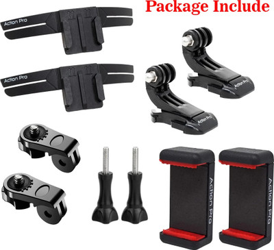 Action Pro Helmet Strap Camera Mount(Helmet 3M Chin Mount Strap Set Compatible with All Smartphones (Pack Of 2))