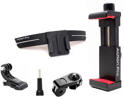 Action Pro Helmet Grip Camera Mount(Helmet Chin Mount Strap Compatible with All Smartphones GoPro 12 11 10 9 8 6 5 4)