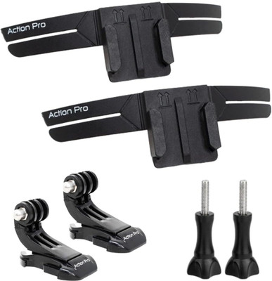 Action Pro Helmet Grip Camera Mount(3M Helmet Chin Mount Strap For All Action Cameras and Smartphones (Pack of 2))