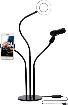 TP TROOPS Mic Holder 3 in 1 Beauty Light LED Fill Lamp USB Flexible Selfie Ring Light Camera Rig