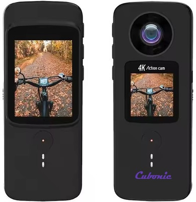 Cubonic 4K HD Dual Handheld Waterproof Action Camera Touch Screen - Perfect for Sports 4k Sports & Action Camera(Black)