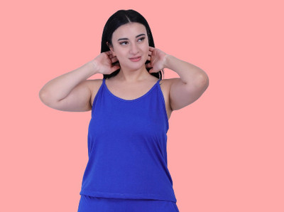 The Unicharm Casual Solid Women Dark Blue Top