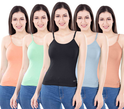 Digsel Cool Cotton Women Camisole(Pack of 5)