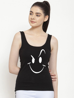 FBAR Graphic Print Women Scoop Neck Black T-Shirt