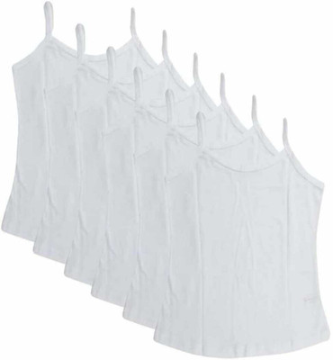 RTGLOBAL Camisole For Girls(White, Pack of 6)
