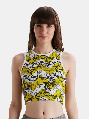 The Souled Store Casual Printed Women Yellow, White, Black Top