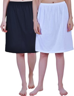 YOOMI Solid Women Regular White, Black Skirt