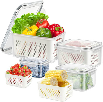 Priyansh Enterprise Plastic Grocery Container  - 4150 ml, 2850 ml, 1450 ml, 600 ml(Pack of 4, White)