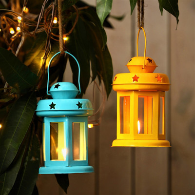 Flipkart SmartBuy Iron Tealight Holder Set(Yellow, Blue, Pack of 2)