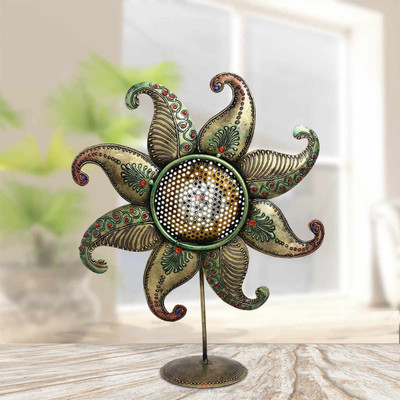 Handicrafts Paradise IPSP20121 Iron 1 - Cup Tealight Holder(Multicolor, Pack of 1)
