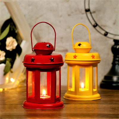 Flipkart SmartBuy Iron Tealight Holder Set(Red, Yellow, Pack of 2)