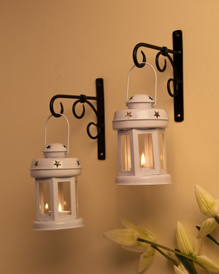Flipkart SmartBuy Iron Tealight Holder Set(White, Pack of 2)