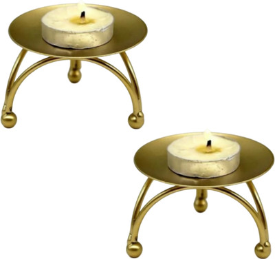 SMOCK STRECH Iron (Pack of 2) Table Diya(Height: 2.2 inch)