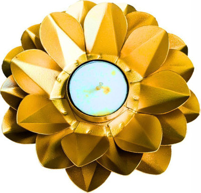 Cozzy Dera Lotus Tealight Holder Diwali Decorative Metal Candle Holder/Christmas /Gift Iron 0 - Cup Tealight Holder(Gold, Pack of 1)