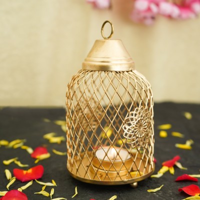 Ekhasa Metal Tealight Candle Holder for Home Decor Perfect for Diwali and Table Décor Iron 1 - Cup Tealight Holder(Gold, Pack of 1)
