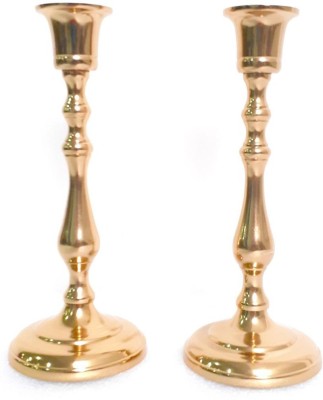 casagold Medusa Candle Holder Stand for Home Décor,Living Room,Diwali Gifts - (Set of 2) Brass 2 - Cup Candle Holder Set(Gold, Pack of 1)