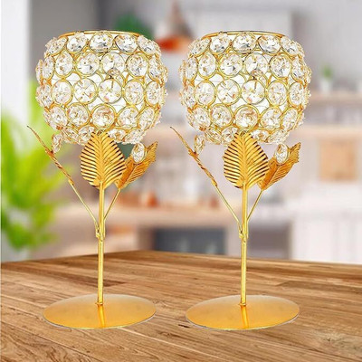 winscrafts Iron 1 - Cup Tealight Holder Set(Gold, Pack of 6)