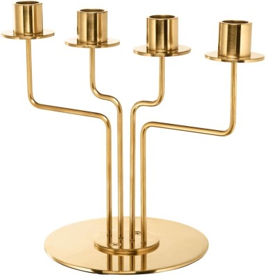 AA SONS GLOBAL EXPORTS Taper Golden 4 in 1 Candlesticks Holder Iron Candle Holder Set(Gold, Pack of 1)