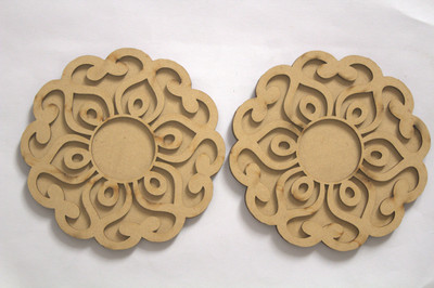 Urjart Diwali Bloom Candle Holder for Painting, Craft, Wooden 10 - Cup Tealight Holder(Beige, Pack of 10)